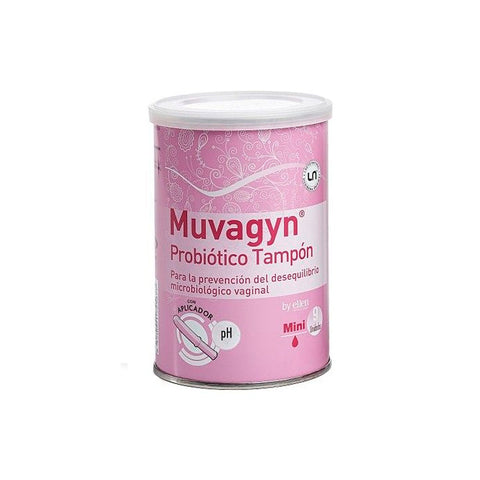 Muvagyn Probiotic Buffer Mini 9U supplement by Jag Couture London - New York, showing the box and capsules.