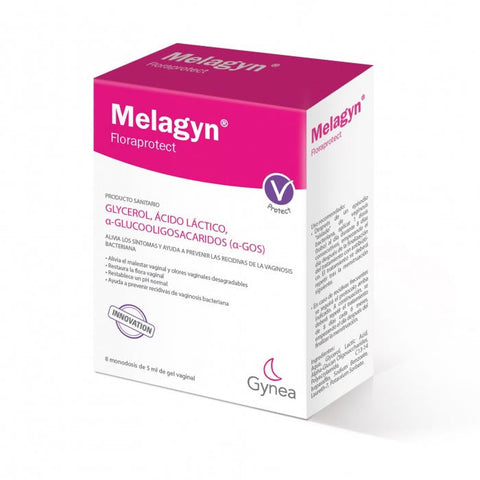 Jag Couture London - New York Melagyn Floraprotect 8 single 5ml dose tubes, feminine health product with individual applicators.