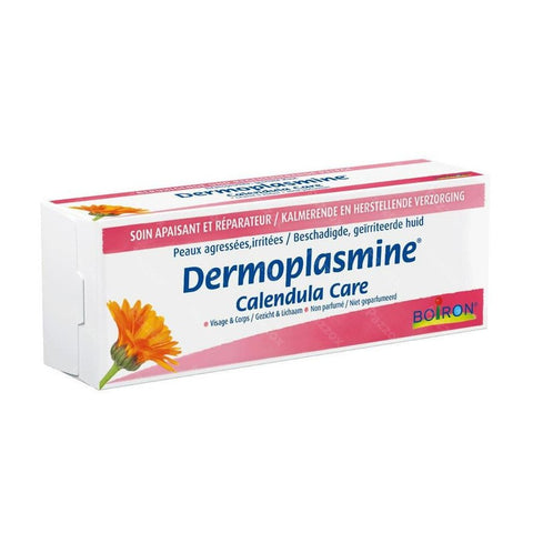 Jar of Dermoplasmine Calendula Cream by Jag Couture London, featuring a 70g container with calendula-infused skincare product.