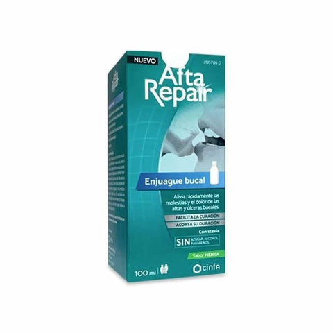 Jag Couture London - New York Cinfa Afta Repair Mouthwash 100ml bottle with label and cap, designed for oral soothing and healing.