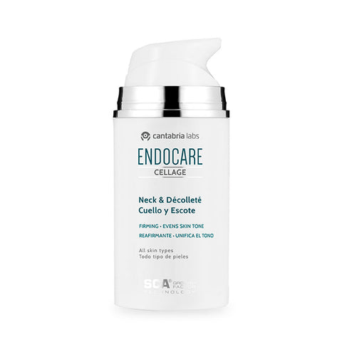 Endocare Cellage Neck & Neckline cream jar from Jag Couture London, showing the 80ml container on a white background.