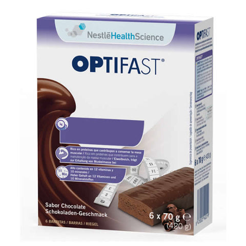 Optifast Sabor Chocolate 6 Barritas by Jag Couture London featuring chocolate-flavored meal replacement bars.