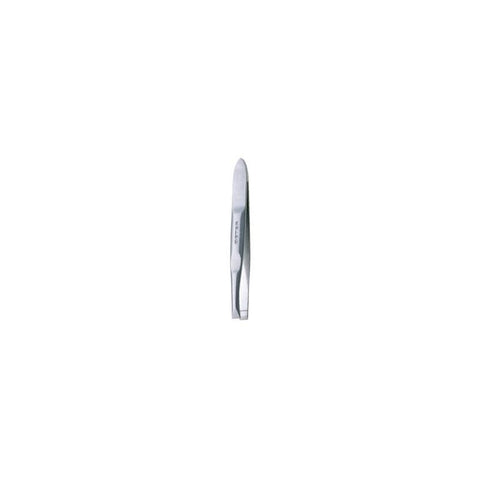 Chrome-plated straight tip tweezers by Jag Couture London - New York, with precise, ergonomic design for detailed beauty and grooming.
