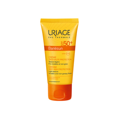 Uriage Bariésun SPF50+ cream in 50ml tube, skincare product by Jag Couture London featuring sun protection formula.