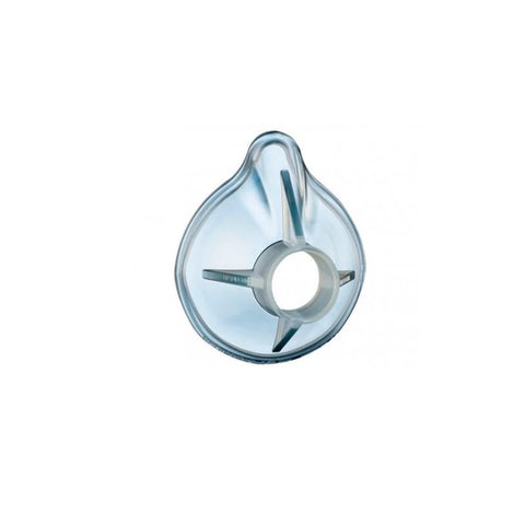 Adult Optichamber inhalation mask by Jag Couture London - New York, clear mask with adjustable straps for respiratory therapy.