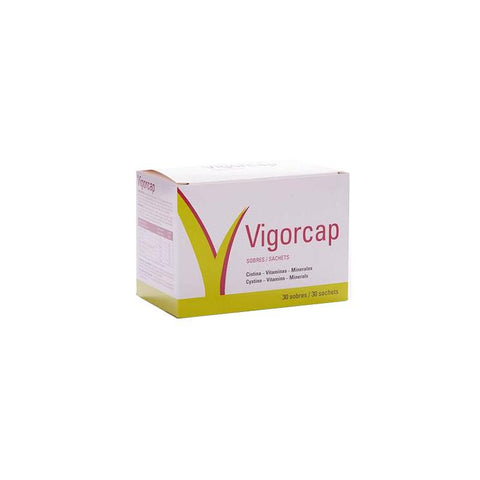 Laboratorios Viñas Vigorcap 30 envelopes, dietary supplement with herbal ingredients, in a sealed package.