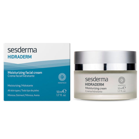 Sesderma Hidraderm moisturizing facial cream in 50ml jar, smooth texture, suitable for hydration and skin nourishment