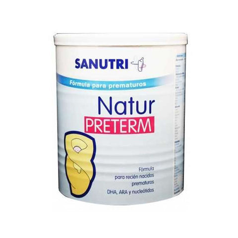 Sanutri Preterm infant formula in 400g package by Jag Couture London New York, showing the product container.