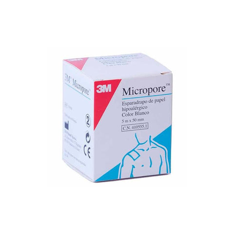 White Hartmann 3m Micropore medical tape with 5mm width, used for secure bandages and skin protection.