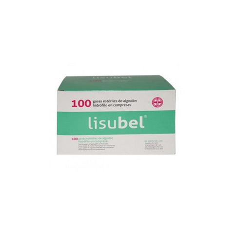 Sterile gauze C-100 by Lisubel, shown in packaging, from Jag Couture London - New York, ideal for medical and wound care.