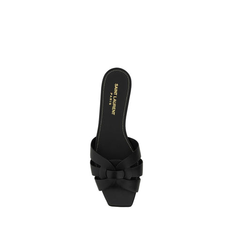Black Calf Leather Bos Taurus Strap-On Sandals