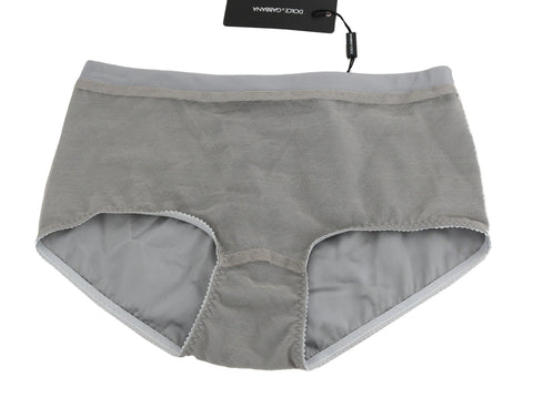Dolce & Gabbana silver underwear with net silk bottoms, featuring a luxurious and stylish design.
