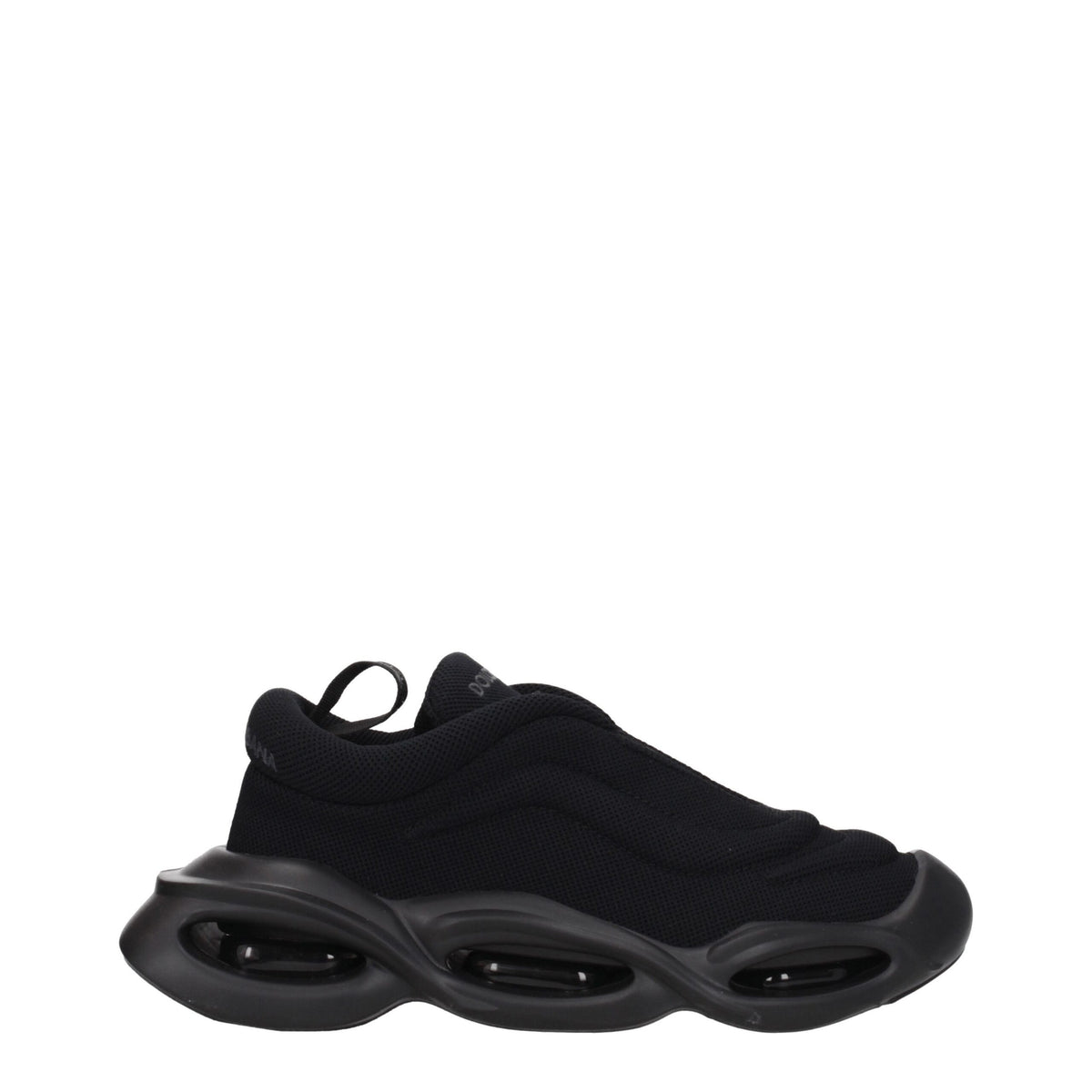 Black Fabric Chunky Sneakers