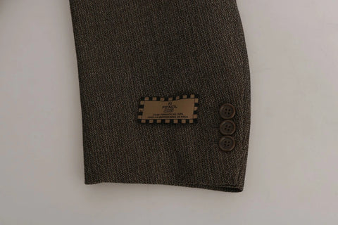 Brown Single Breasted Wool Suit