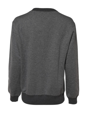 Gray DG Logo Embroidered Pullover Sweater