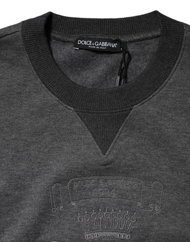 Gray DG Logo Embroidered Pullover Sweater
