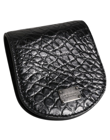 Black Exotic Skin Coin Condom Case Holder Pocket Wallet