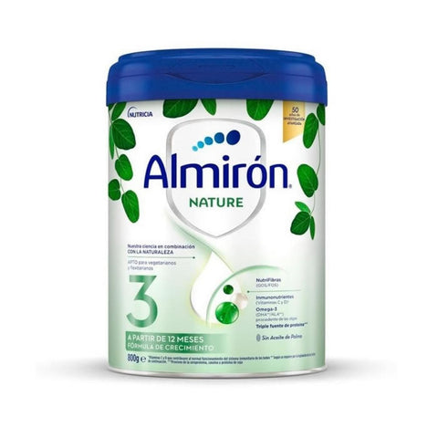 Almirón Nature 3 infant formula in 800g jar, from Jag Couture London - New York, with a label showing the product details.