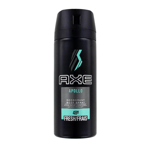 Jag Couture London - New York Axe Apollo deodorant spray in 150ml bottle, showcasing the sleek packaging and branding.
