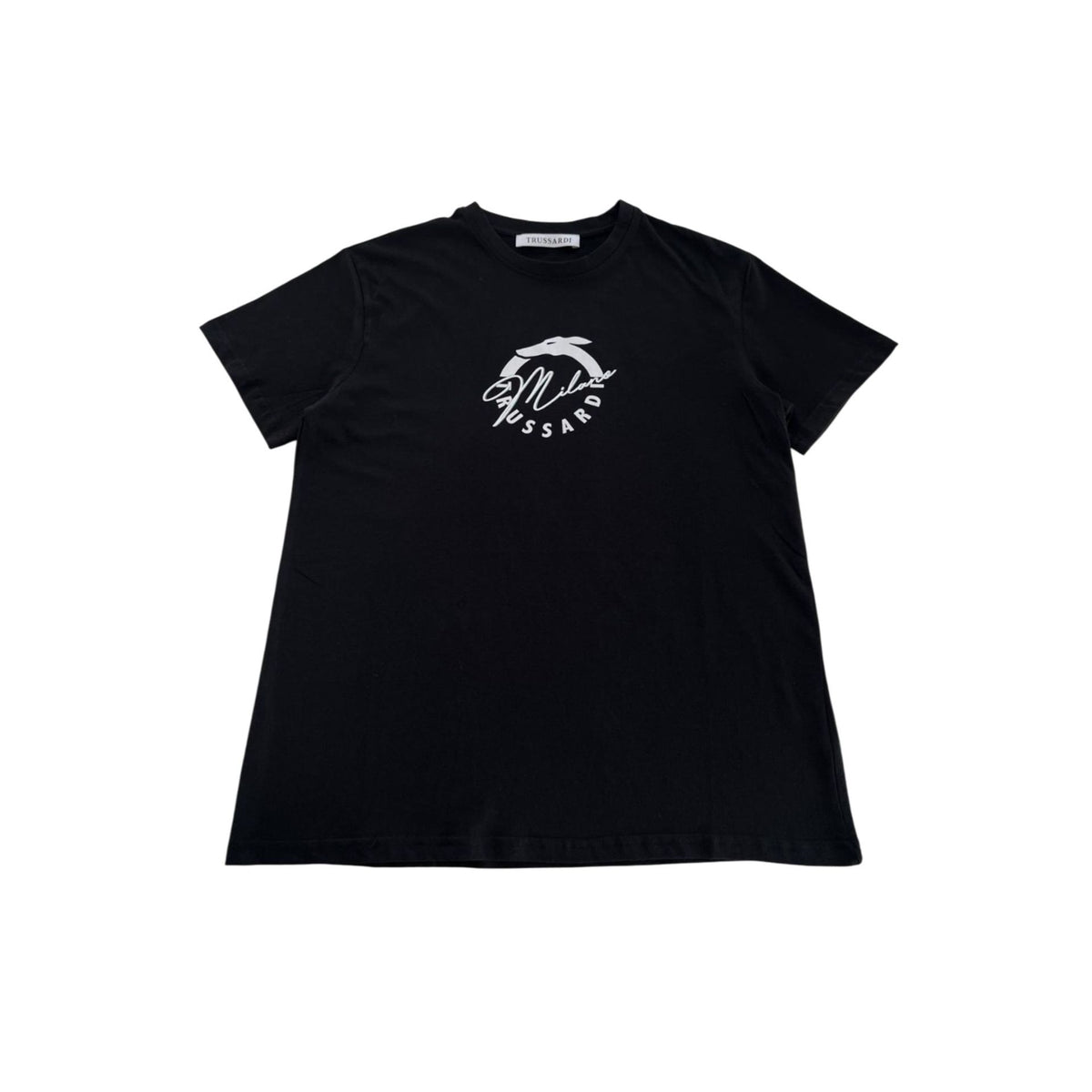 Trussardi black beachwear swimsuit by Jag Couture London - New York, featuring sleek design and comfortable fit.