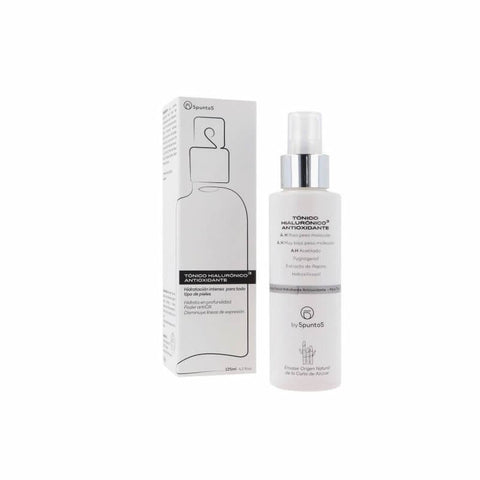 Jag Couture London 5punto5 Hyaluronic Antioxidant Toner in 125ml bottle, showing clear liquid and minimalist packaging.