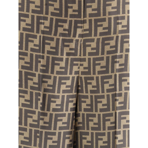 Brown Silk Casual Pants