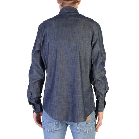 Harmont & Blaine X073 CNCO75-010698B men's casual shirt from Jag Couture London New York, with a button-down collar and striped pattern.