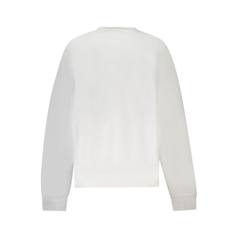 White Cotton Women Sweatshirt