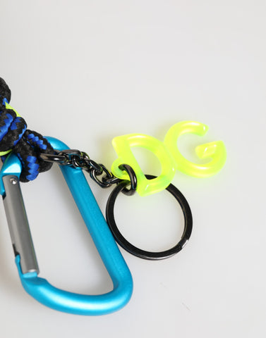 Multicolor Polyester Tape String DG Logo Keychain  Keyring