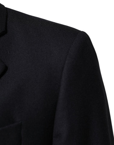 Dark Blue Wool Men Jacket Coat Blazer Suit