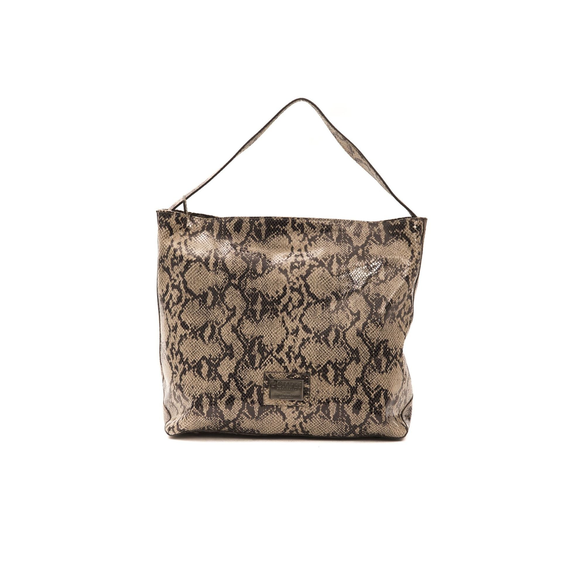 Jag Couture London New York Pompei Donatella A991MARIA Tortora Taupe handbag with sleek design and taupe color, front view.