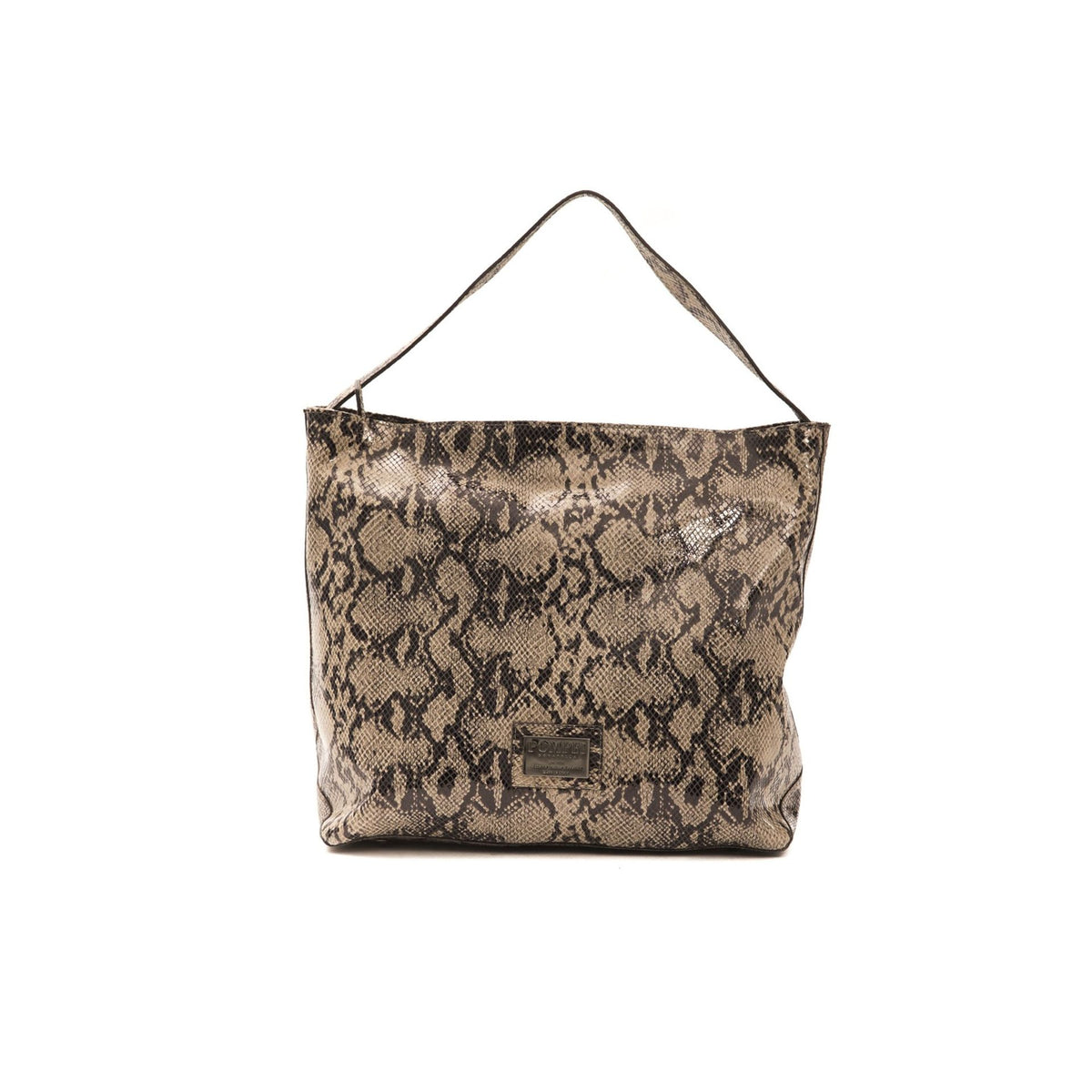 Jag Couture London New York Pompei Donatella A991MARIA Tortora Taupe handbag with sleek design and taupe color, front view.