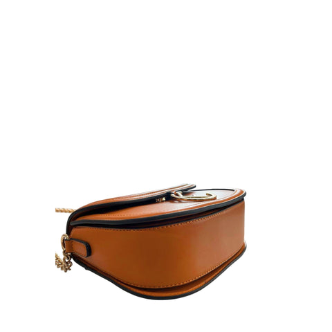 Cristinaeffe CF22708 light brown handbag by Jag Couture London - New York, showing exterior with structured design and gold-tone hardware.