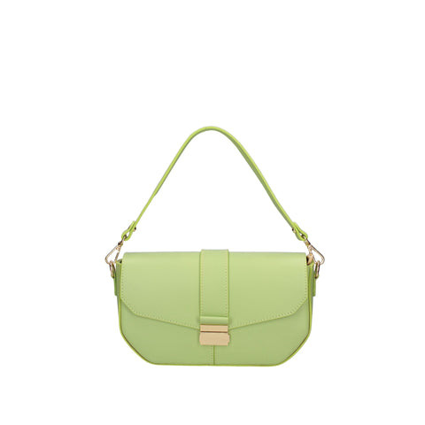 Jag Couture London - New York Roberta Rossi RR220722923FBG-L260 pistachio handbag with quilted design and gold chain strap.