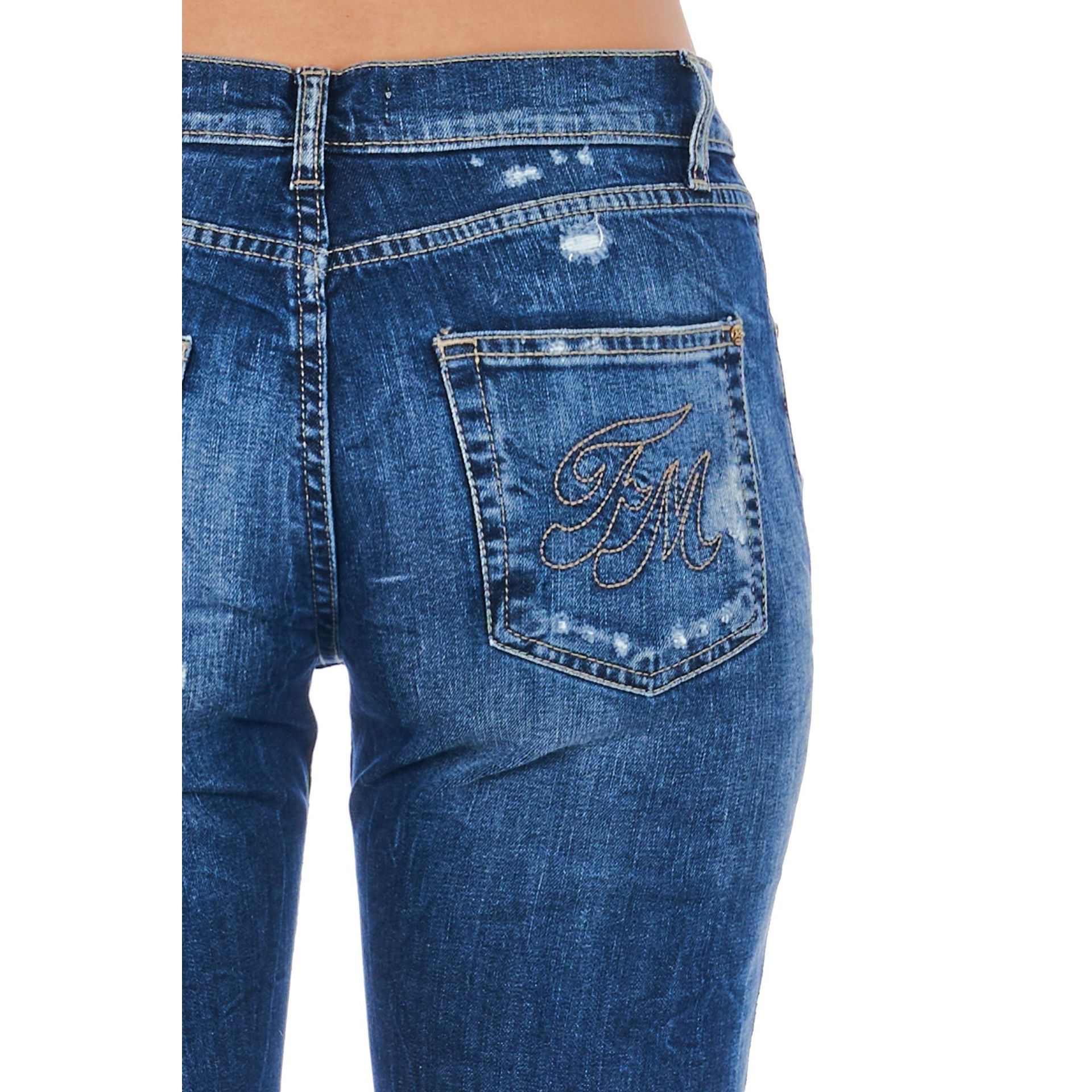 Frankie Morello denim jacket from FWCF9059JE_B02 collection, shown in dark wash with classic design and stylish details.