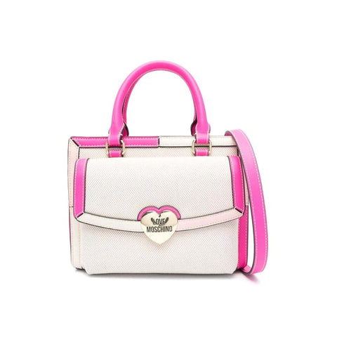 Love Moschino JC4045PP1ILH110B handbag with floral pattern and gold hardware, stylish and elegant accessory.