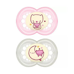 Mam Baby Dummy Original Nighttime 0+ Silicone Pink 2U Jag Couture London - New York