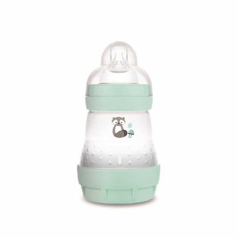 Mam Baby Bottle Easy Start anti-colic 160ml blue baby bottle for newborns, featuring ergonomic design by Jag Couture London.