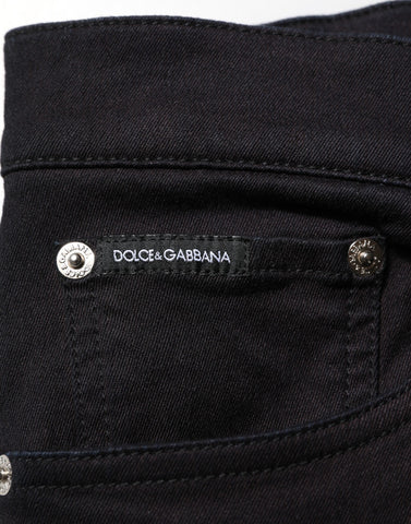 Black Cotton Blend Skinny Men Trouser Pants