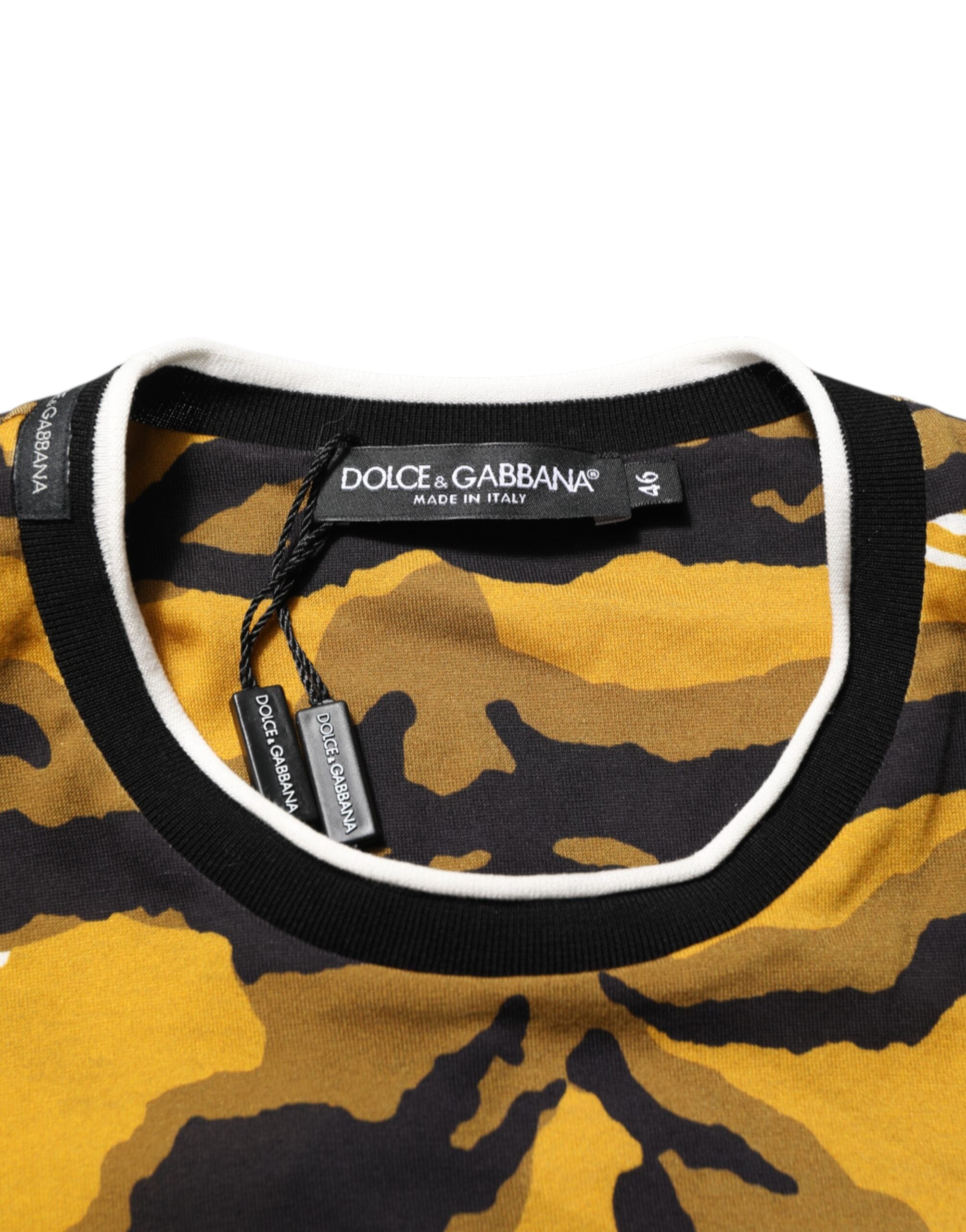 Multicolor Leopard Palm Leaf Men Crew Neck T-shirt