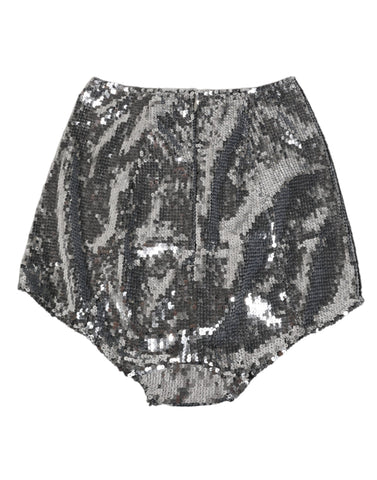 Silver Nylon Sequined Slip Girdle Panty Underwear