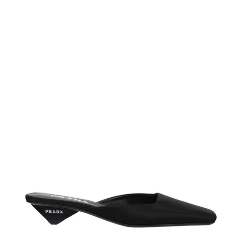 Black Satin Flat Sandals