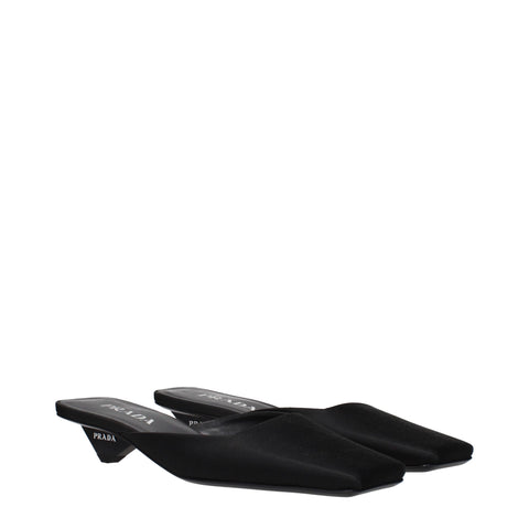 Black Satin Flat Sandals