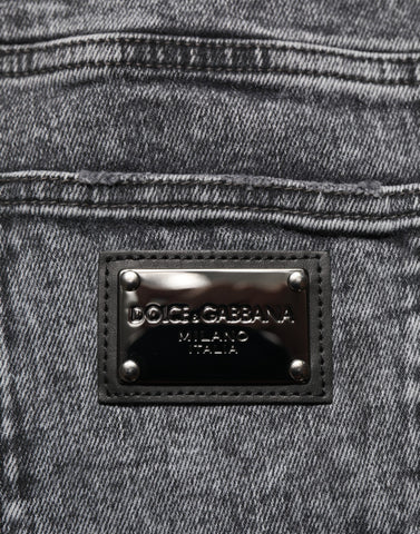 Gray Cotton Slim Fit Denim Trouser Jeans