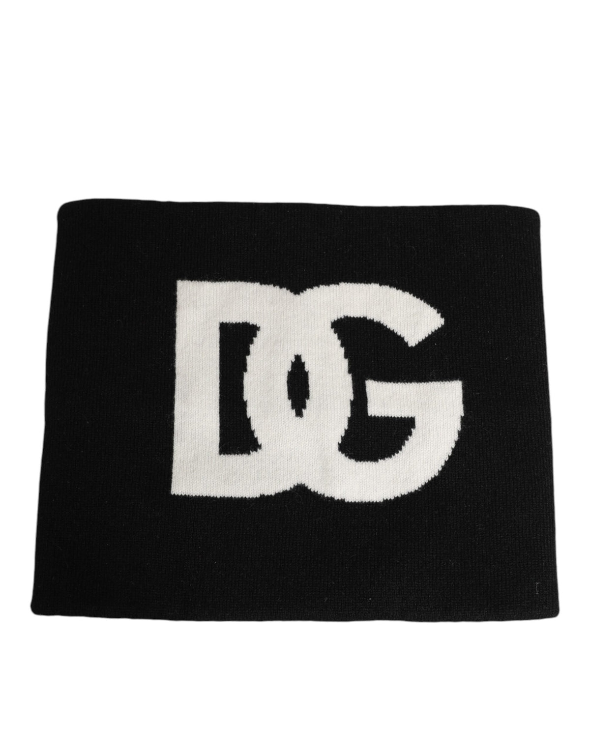 Black D&amp;G Logo Cashmere Knitted Men One Size Scarf