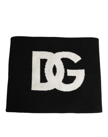 Black D&amp;G Logo Cashmere Knitted Men One Size Scarf