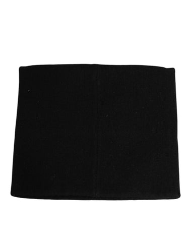 Black D&amp;G Logo Cashmere Knitted Men One Size Scarf