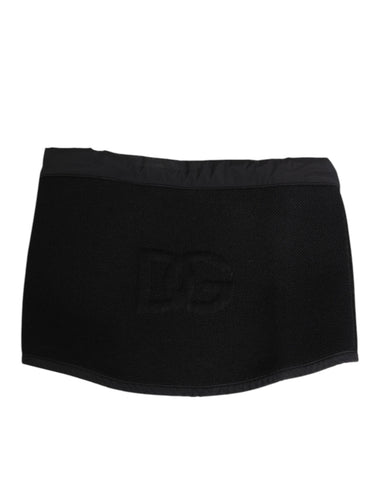 Black Lace Stole Knitted DG Logo Men One Size Scarf