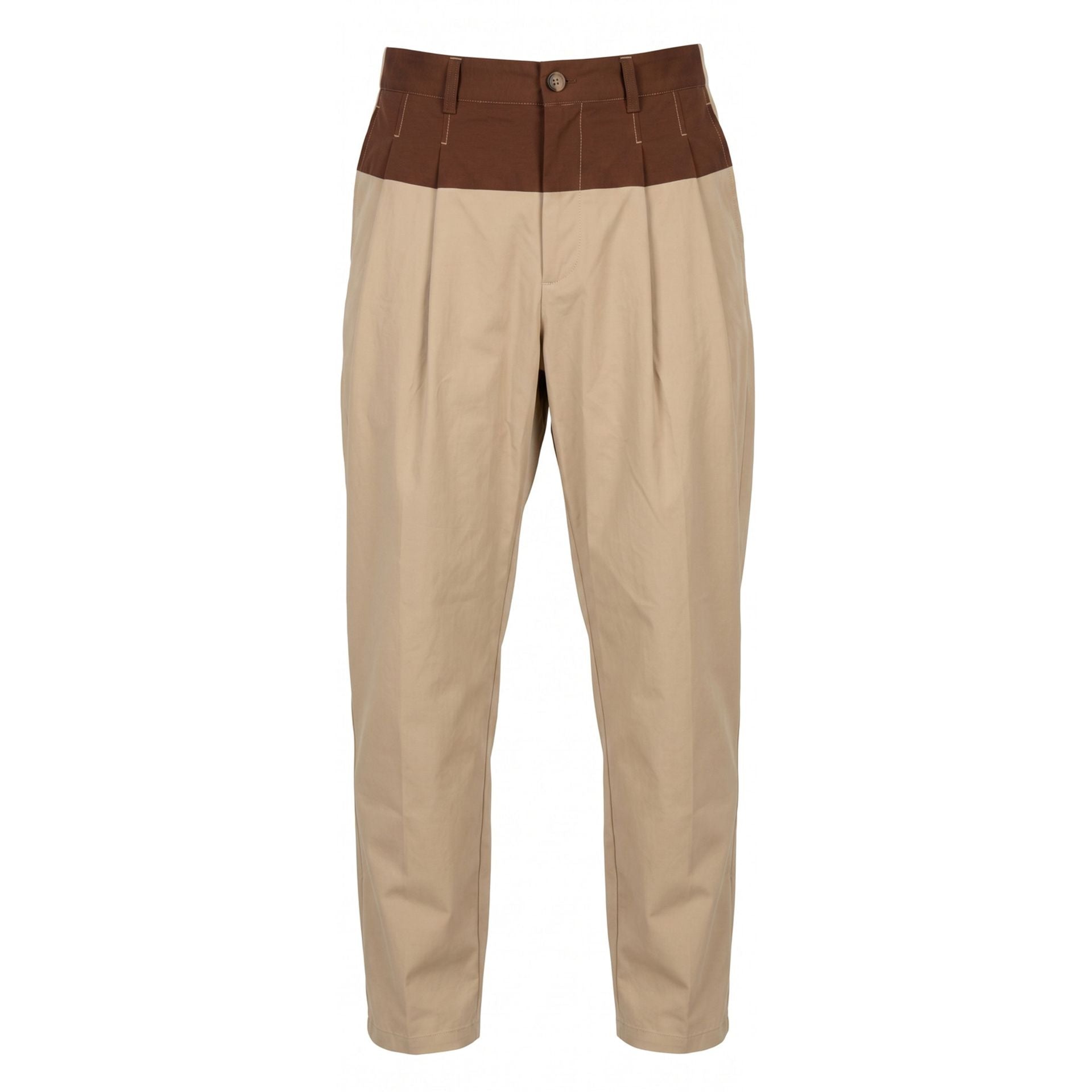 Jag Couture London New York Trussardi jeans in parchment color, front view showing classic denim style and brand logo detail.