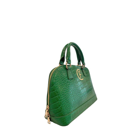 Cristinaeffe CF24FW023_VERDE green leather handbag by Jag Couture London - New York with gold hardware and adjustable strap